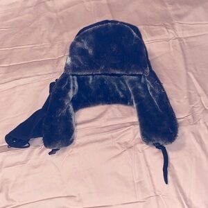 Cozy Black Faux Fur Adult Trapper Hat